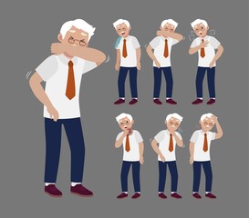 Sick old people with different symptoms