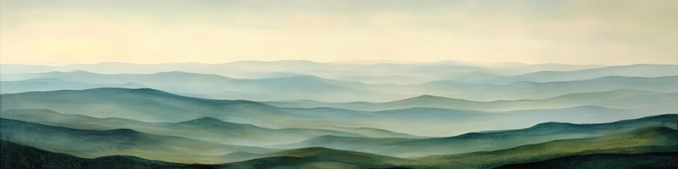 Obraz premium Serene Misty Mountainscape A Tranquil View