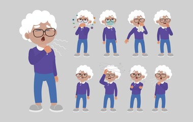Sick old people with different symptoms