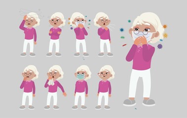 Sick old people with different symptoms