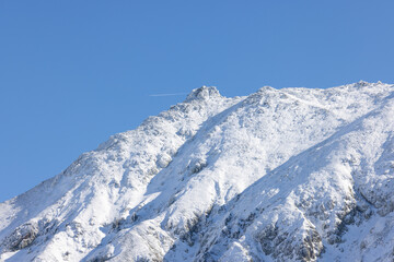 snow covered mountains
