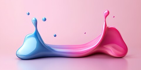 A splash of blue and pink paint on a pink background. The colors are vibrant and the splash looks dynamic and energetic