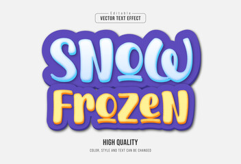 Editable Snow Frozen Text Effect – Cool Winter Typography Style