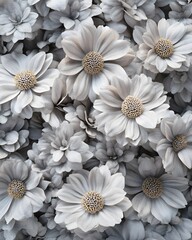 A close-up arrangement of delicate, light-colored flowers with intricate details.