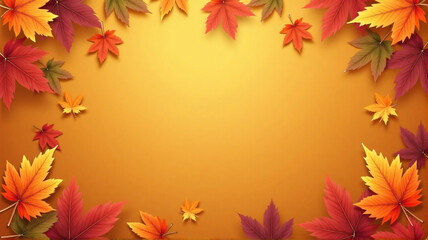 Fototapeta premium autumn leaves frame
