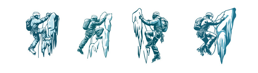 set vector of climbing sports