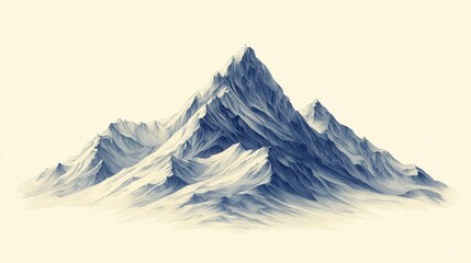 Majestic Mountain Range in Monochrome Tones