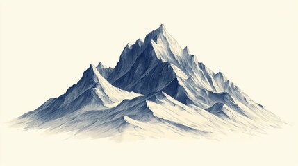 Majestic Mountain Range: A Serene Winter Landscape