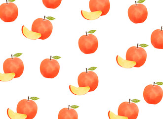 水彩風　リンゴの背景イラスト