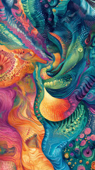 Fototapeta premium Quantum Teleportation: Vibrant Abstract Pattern Design