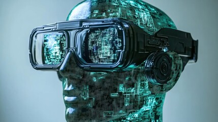 Exploring virtual reality innovations tech lab digital artwork futuristic setting close-up view immersive experience