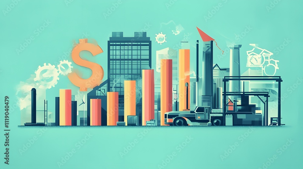 Poster a bar chart breaking down the most effective strategies for increasing revenue across different indu