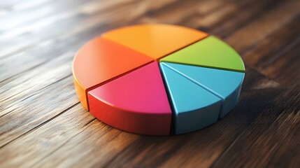 Fototapeta premium A pie chart depicting the top contributors to profitability (e.g., cost reduction, innovation, marketing)