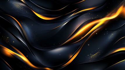 Fototapeta premium Modern Abstract Background with Golden Lines and Waves