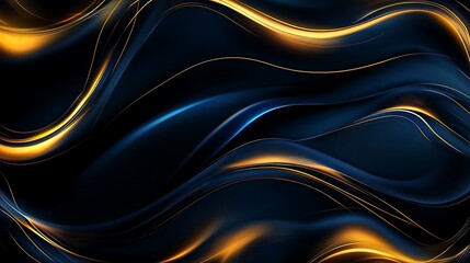 Obraz premium Modern Abstract Background with Golden Lines and Waves