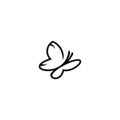 black and white butterfly icon shape