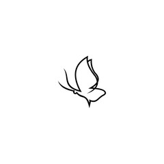 black and white butterfly icon shape