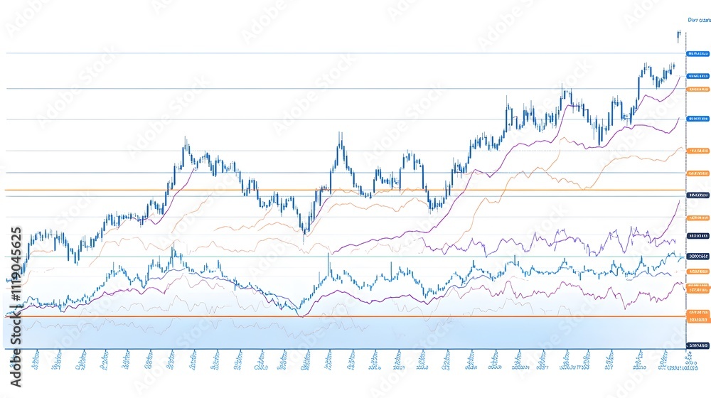 Poster a comparative line chart showing the performance of major stock indices over the past decade