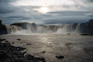 Waterfall Godafoss in Iceland