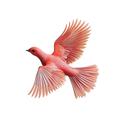 Fototapeta premium Surreal Pink Bird in Flight - Artistic Avian Illustration