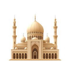 Fototapeta premium Majestic Islamic Mosque Architecture Detailed Illustration