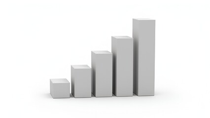 3d business graph arrow white 3d