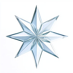 Obraz premium Crystal Star, Eight-Pointed, Minimalist, 3D Render, Holiday
