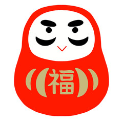 シンプル　かわいいだるまのイラスト
