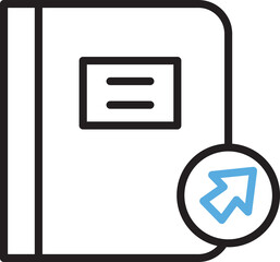 Book and Cursor Line Icon
