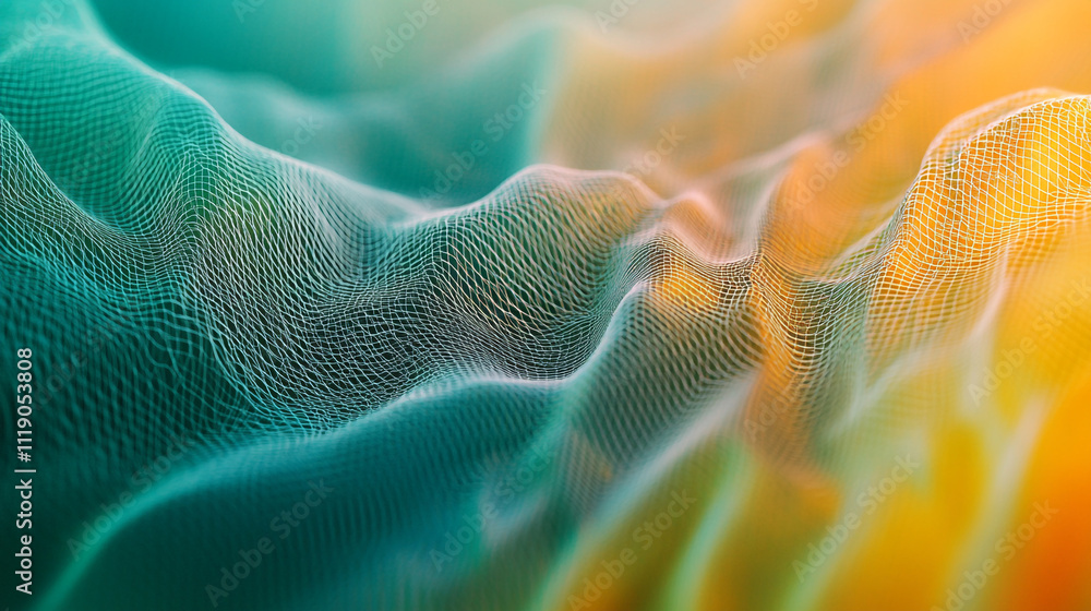 Poster abstract background of vibrant flowing waves in soft colors showcasing texture and depth