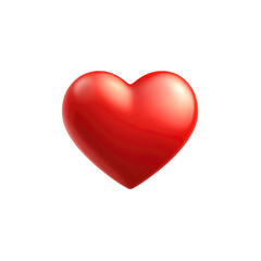 3D Render of a Shiny Red Heart Shape