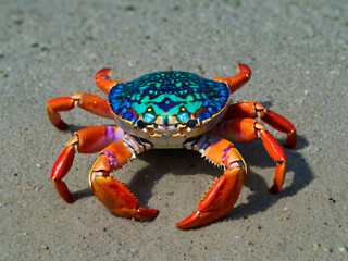colorful crab on the sand