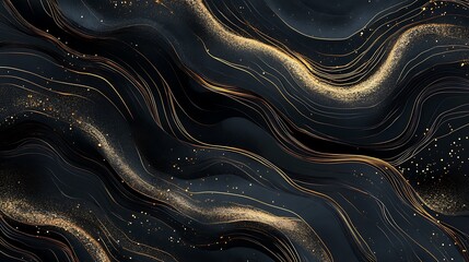Elegant Golden Lines Enhance a Luxurious Black Background
