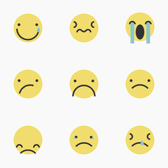 sad emoji set for social media and chat