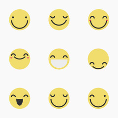 smile emoji set for social media and chat