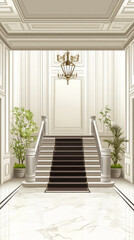 Grand Staircase Entryway: Luxury Home Interior Design