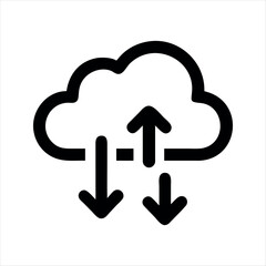 Cloud with upload/download arrows. The download and upload to the cloud icon.
