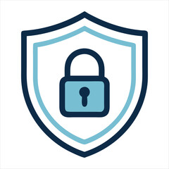 Shield protection key icon symbol Flat vector illustration. Shield with a padlock.