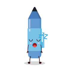 cute rest expression of blue pen cartoon character