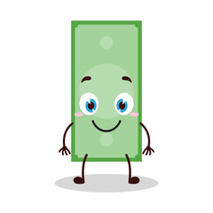 cute smile expression of paper money cartoon character