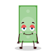 cute lazy expression of paper money cartoon character