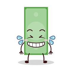 cute pleased expression of paper money cartoon character