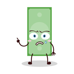 cute weird expression of paper money cartoon character