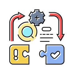 problem solving business process color icon vector. problem solving business process sign. isolated symbol illustration