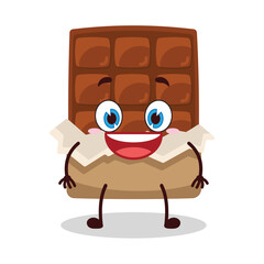 cute happy expression of yellow chocolate bar cartoon character