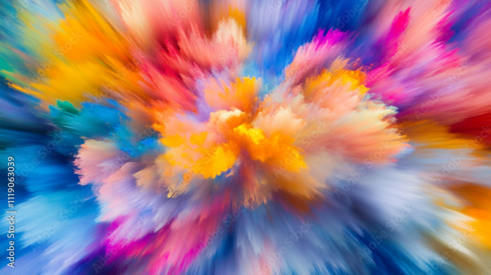 Poster bright abstract colors swirl together creating a vibrant display of motion and energy