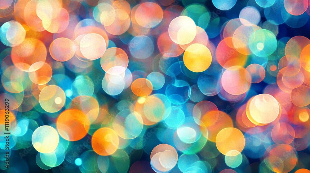 Poster colorful bokeh lights create a vibrant abstract background suitable for various projects