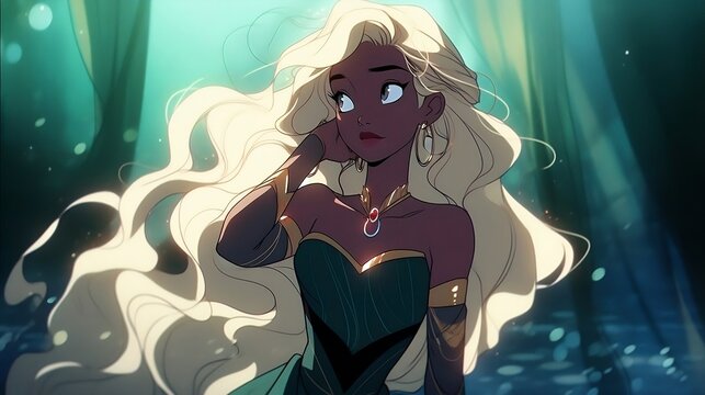 anime fantasy princess in the forest