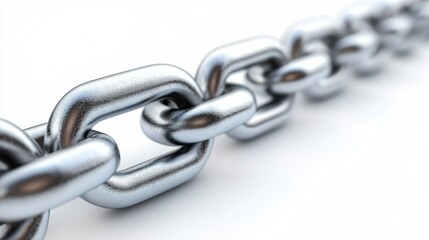 Obraz premium Strong Metal Chain Links Interlocking Security Connection Industrial