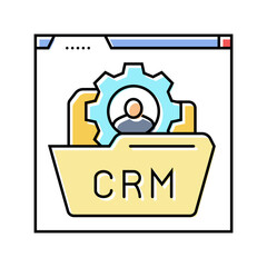 customer relationship management color icon vector. customer relationship management sign. isolated symbol illustration